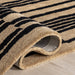 Modern Black Wool Rug with Abstract Stripes