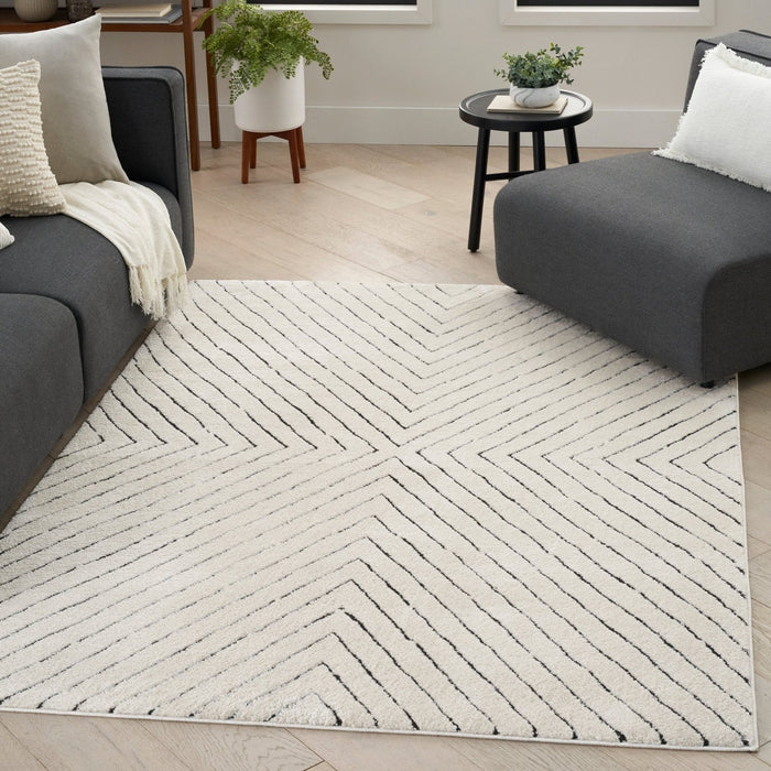 Modern Comfort MNC01 Ivory Black Rug