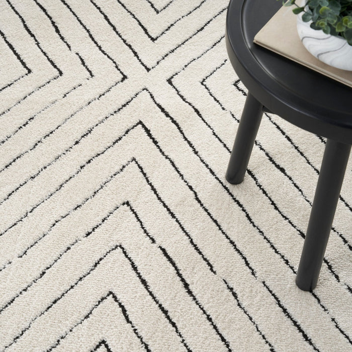 Modern Comfort MNC01 Ivory Black Rug