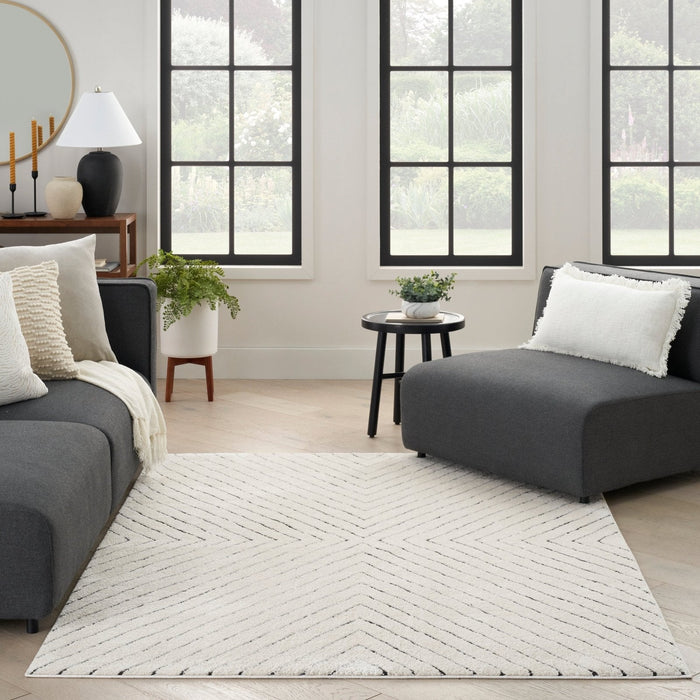 Modern Comfort MNC01 Ivory Black Rug