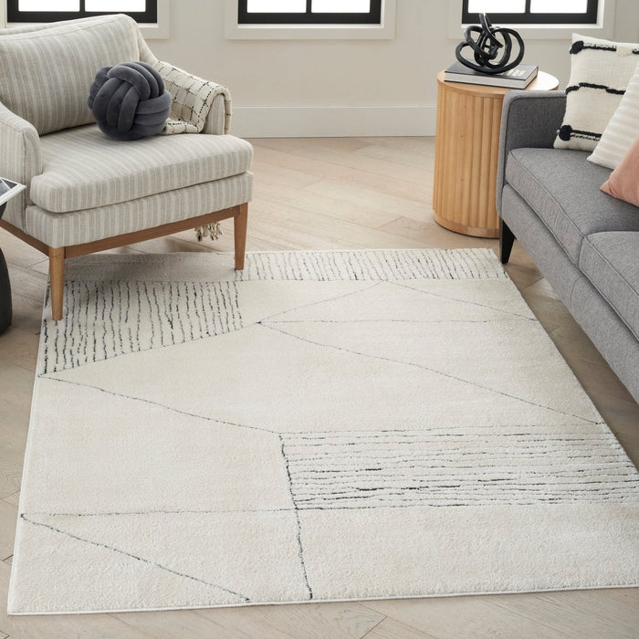 Modern Comfort MNC02 Ivory Black Rug