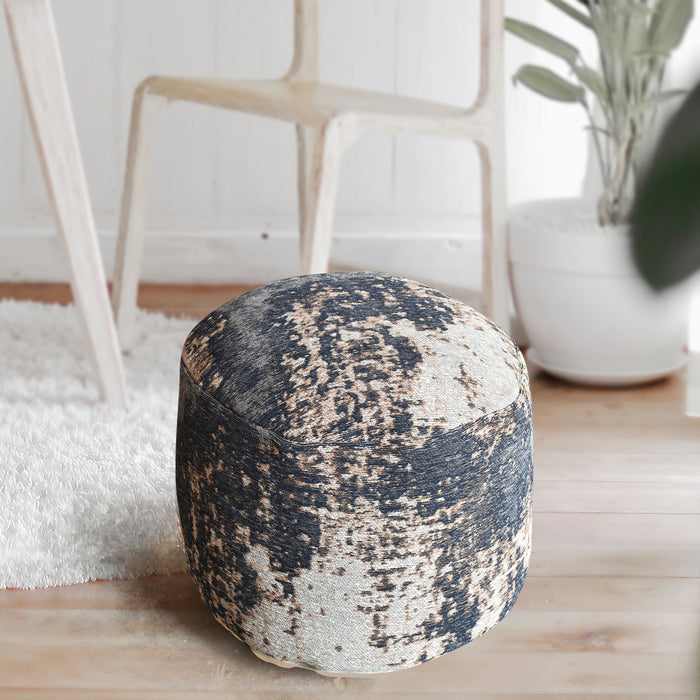 Modern Cotton Chenille Pouf for Stylish Seating