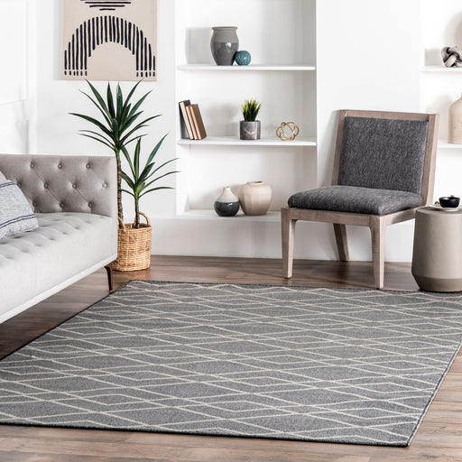 Modern Geometric Grey Area Rug 152x244 cm