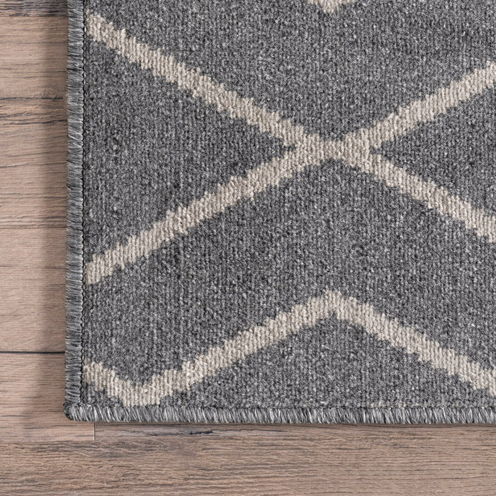 Modern Geometric Grey Area Rug 152x244 cm