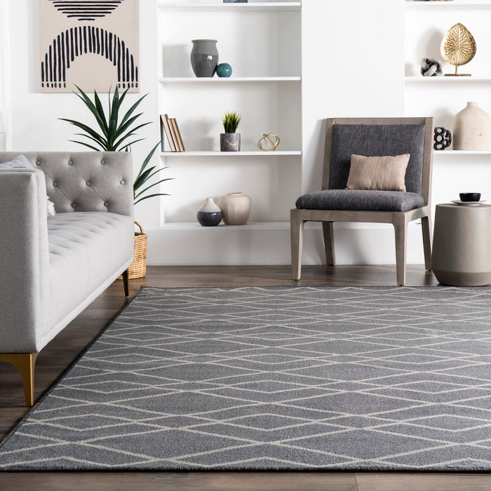 Modern Geometric Grey Area Rug 152x244 cm