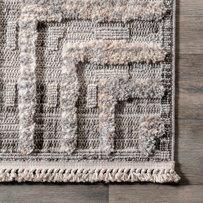 Modern Grey Maze Area Rug 160x230 cm