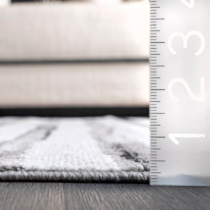 Modern Grey Stripes Area Rug for Living Room