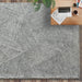 Modern Hand-Tufted Wool Rug in Grey and Ivory Design