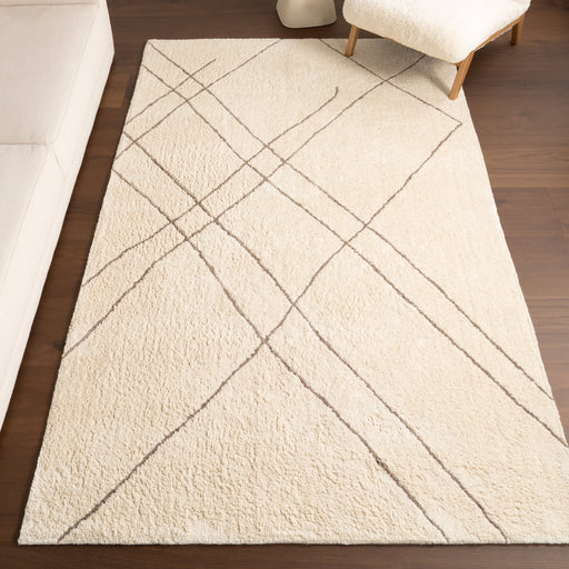 Modern Ivory Abstract Stripes Area Rug 160x230 cm