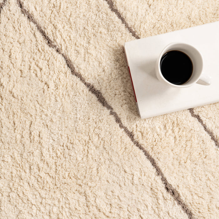 Modern Ivory Abstract Stripes Area Rug 160x230 cm