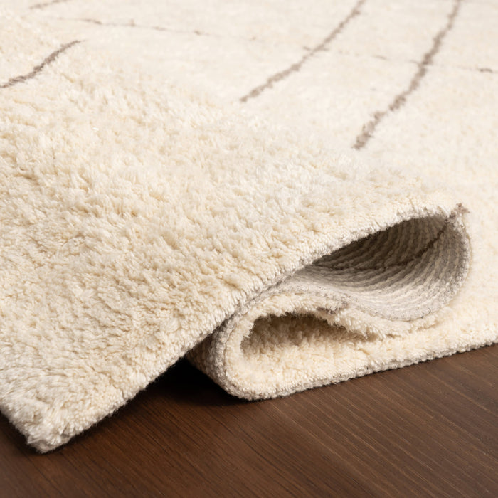 Modern Ivory Abstract Stripes Area Rug 160x230 cm