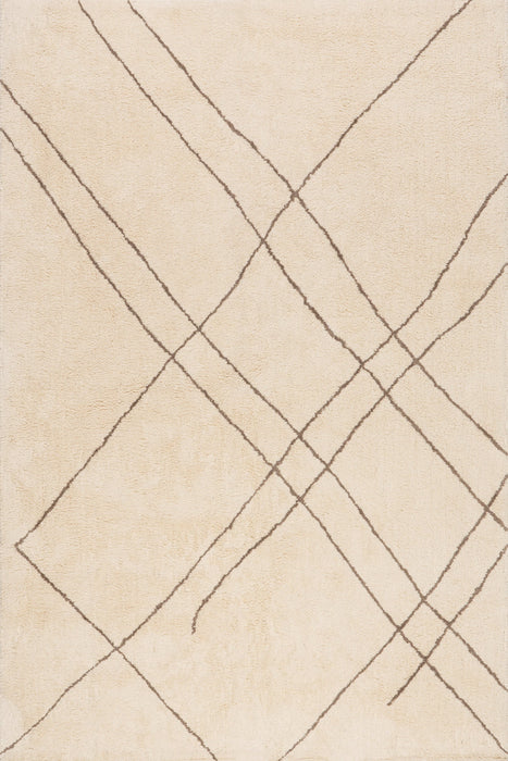 Modern Ivory Abstract Stripes Area Rug 160x230 cm