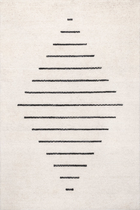 Modern Ivory Pinstriped Diamond Area Rug 160x230 cm