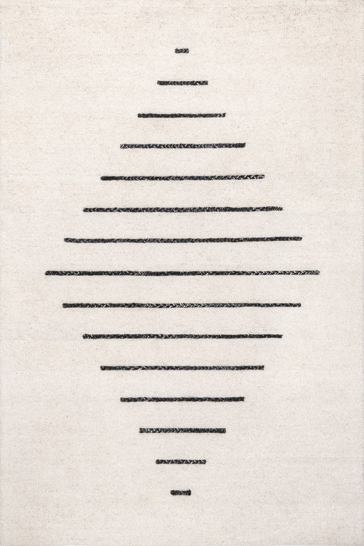 Modern Ivory Pinstriped Diamond Area Rug 160x230 cm