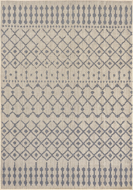 Modern Light Grey Trellis Area Rug for Indoor Outdoor Use