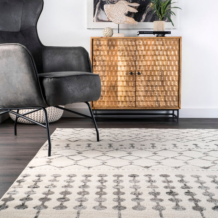Modern Trellis Area Rug Grey 140x200 cm