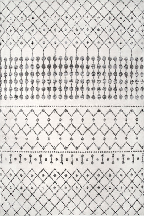 Modern Trellis Area Rug Grey 140x200 cm