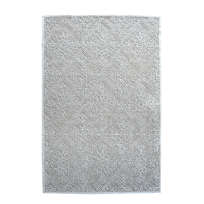 Modern Tufted Wool Rug With Classic Pattern Design