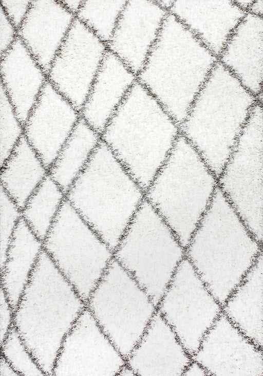 Modern White Shag Area Rug in Multiple Sizes and Patterns