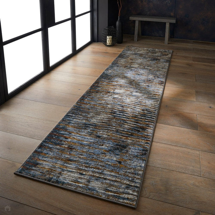 Mojave 4152 X Modern Abstract Distressed Eco-Friendly Recycled Polyester Flat-Pile Multicolour Runner