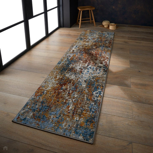 Mojave 4440 S Modern Abstract Distressed Eco-Friendly Recycled Polyester Flat-Pile Multicolour Runner