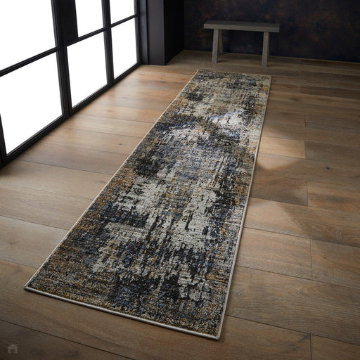 Mojave 8024 H Modern Abstract Distressed Eco-Friendly Recycled Polyester Flat-Pile Multicolour Runner