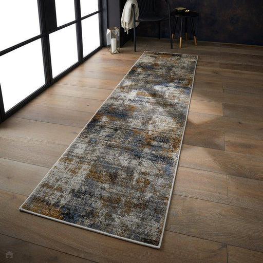 Mojave 8026 W Modern Abstract Distressed Eco-Friendly Recycled Polyester Flat-Pile Multicolour Runner
