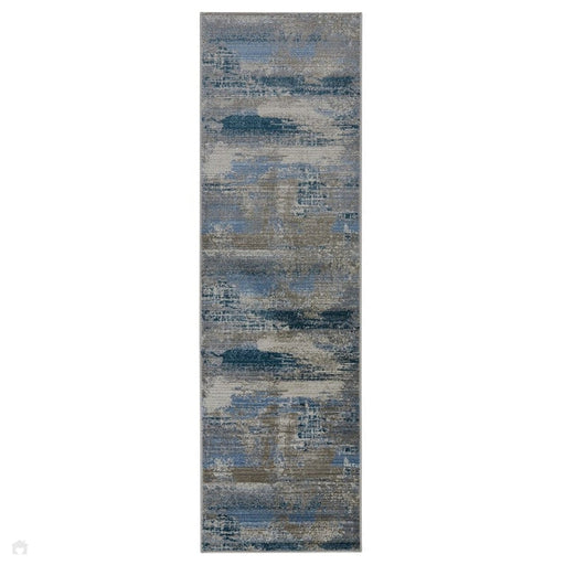 Mojave 91 B Modern Abstract Distressed Eco-Friendly Recycled Polyester Flat-Pile Multicolour Runner