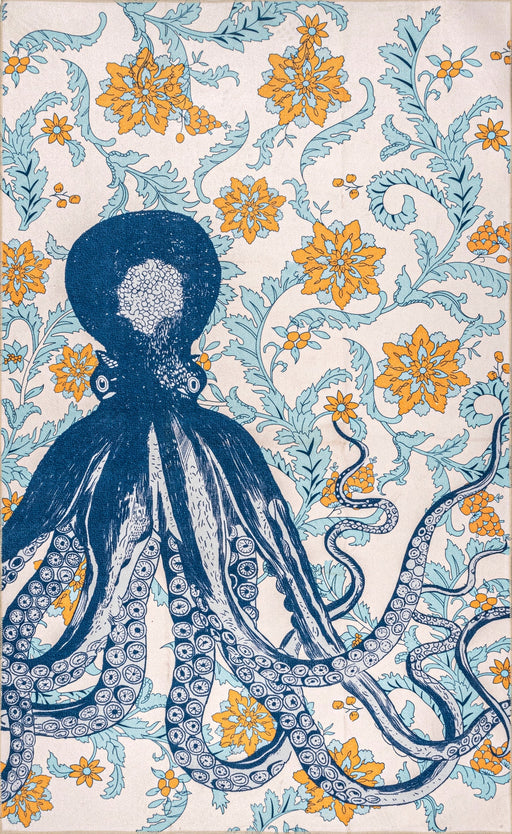 Tappeto lavabile Molly Octopus blu 160x230 cm