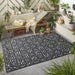 Monaco Mosaic Modern Durable Stain-Resistant Weatherproof Flatweave In-Outdoor Charcoal/Grey Rug