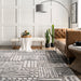 Monica Grey Mosaic Tasseled Area Rug 160x230 cm