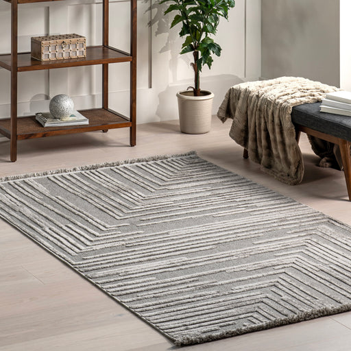 Monique Grey Abstract Line Area Rug 160x230 cm