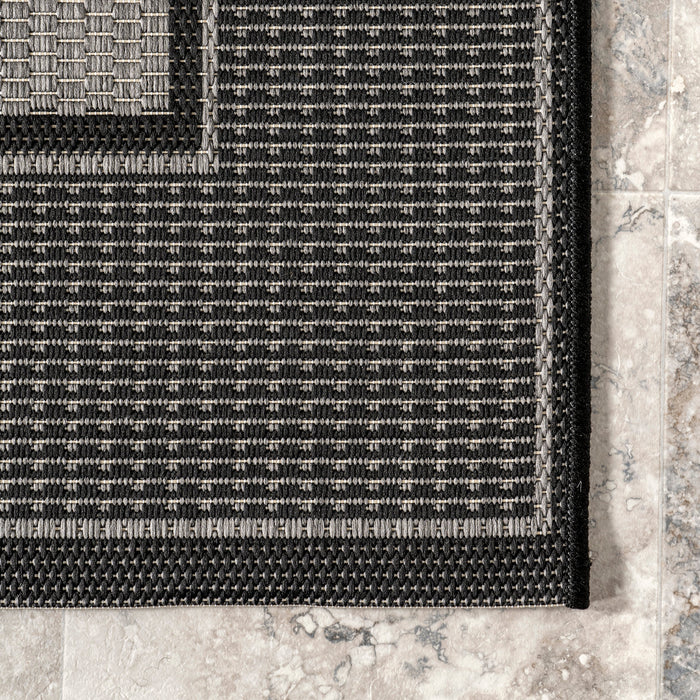 Monochrome Grey Indoor Outdoor Area Rug 120x180 cm