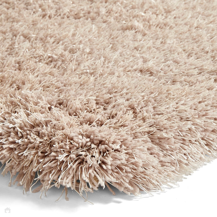 Montana Super Plush Heavyweight High-Density Luxury Hand-Woven Soft High-Pile Plain Shaggy Beige Round Rug