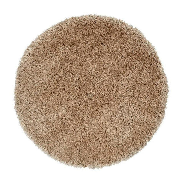 Montana Super Plush Heavyweight High-Density Luxury Hand-Woven Soft High-Pile Plain Shaggy Beige Round Rug