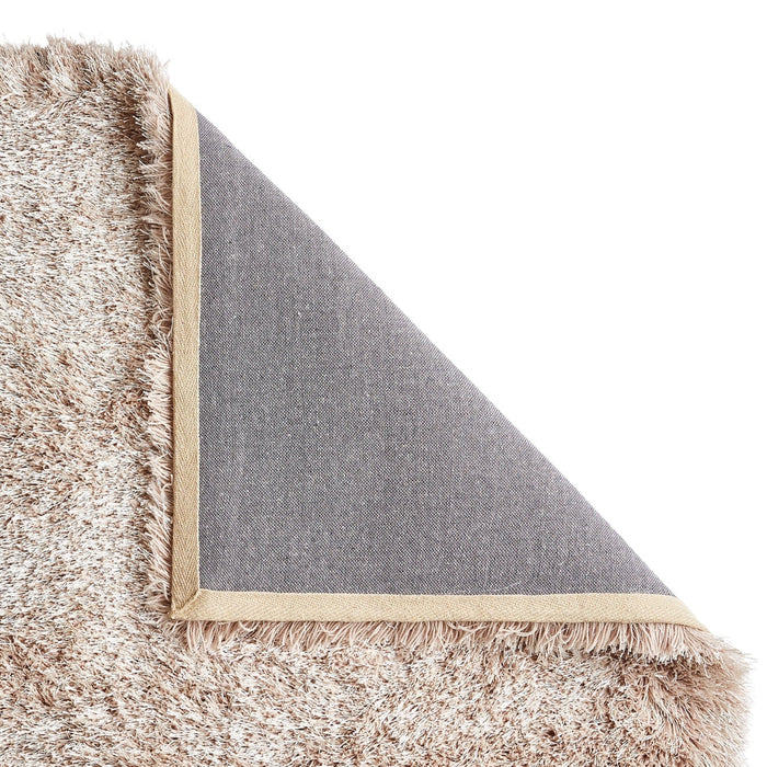 Montana Super Plush Heavyweight High-Density Luxury Hand-Woven Soft High-Pile Plain Shaggy Beige Round Rug