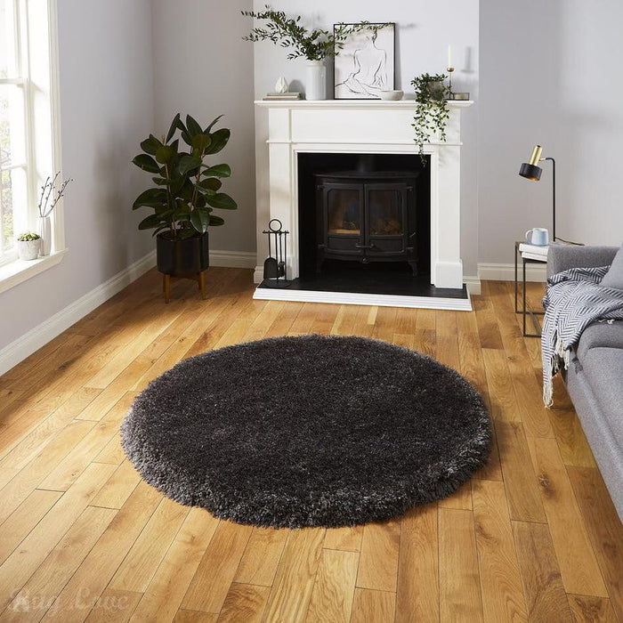 Montana Super Plush Heavyweight High-Density Luxury Hand-Woven Soft High-Pile Plain Shaggy Dark Grey Rug