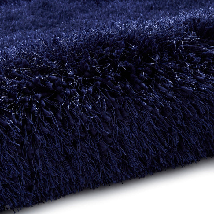 Montana Super Plush Heavyweight High-Density Luxury Hand-Woven Soft High-Pile Plain Shaggy Dark Navy Rug