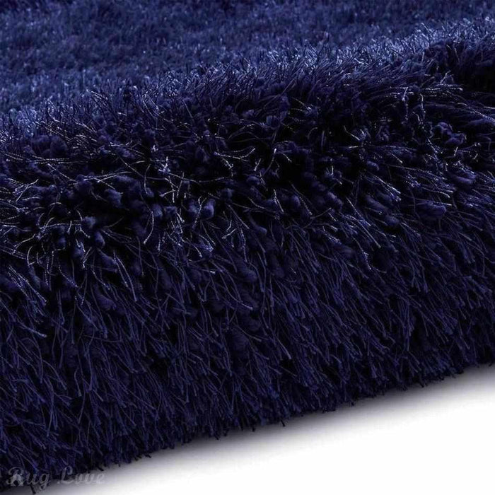 Montana Super Plush Heavyweight High-Density Luxury Hand-Woven Soft High-Pile Plain Shaggy Dark Navy Rug