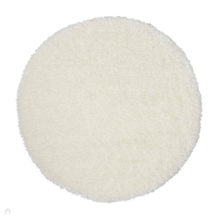 Montana Super Plush Heavyweight High-Density Luxury Hand-Woven Soft High-Pile Plain Shaggy Ivory Round Rug