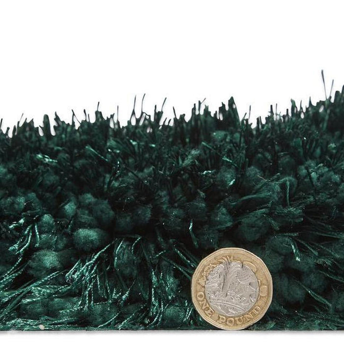 Montana Super Plush Heavyweight High-Density Luxury Hand-Woven Soft High-Pile Plain Shaggy Jewel Green Rug