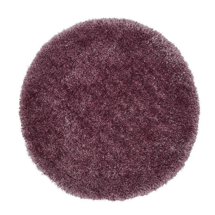 Montana Super Plush Heavyweight High-Density Luxury Hand-Woven Soft High-Pile Plain Shaggy Lilac Round Rug