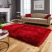 Montana Super Plush Heavyweight High-Density Luxury Hand-Woven Soft High-Pile Plain Shaggy Red Rug