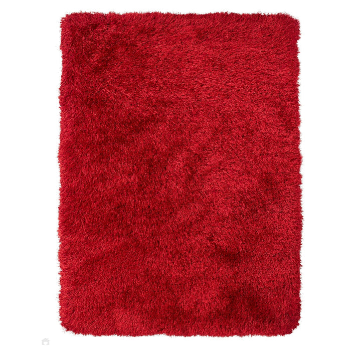 Montana Super Plush Heavyweight High-Density Luxury Hand-Woven Soft High-Pile Plain Shaggy Red Rug