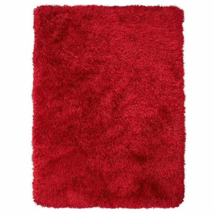 Montana Super Plush Heavyweight High-Density Luxury Hand-Woven Soft High-Pile Plain Shaggy Red Rug