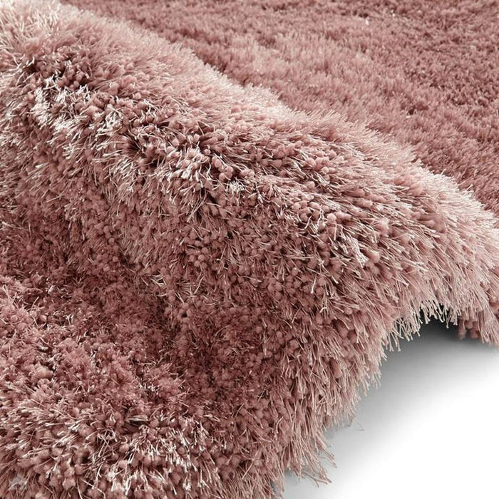 Montana Super Plush Heavyweight High-Density Luxury Hand-Woven Soft High-Pile Plain Shaggy Rose Round Rug