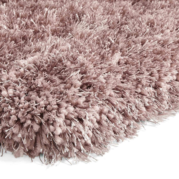 Montana Super Plush Heavyweight High-Density Luxury Hand-Woven Soft High-Pile Plain Shaggy Rose Round Rug