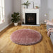 Montana Super Plush Heavyweight High-Density Luxury Hand-Woven Soft High-Pile Plain Shaggy Rose Round Rug