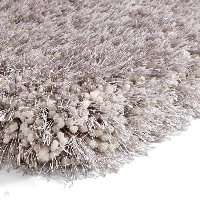 Montana Super Plush Heavyweight High-Density Luxury Hand-Woven Soft High-Pile Plain Shaggy Silver Round Rug