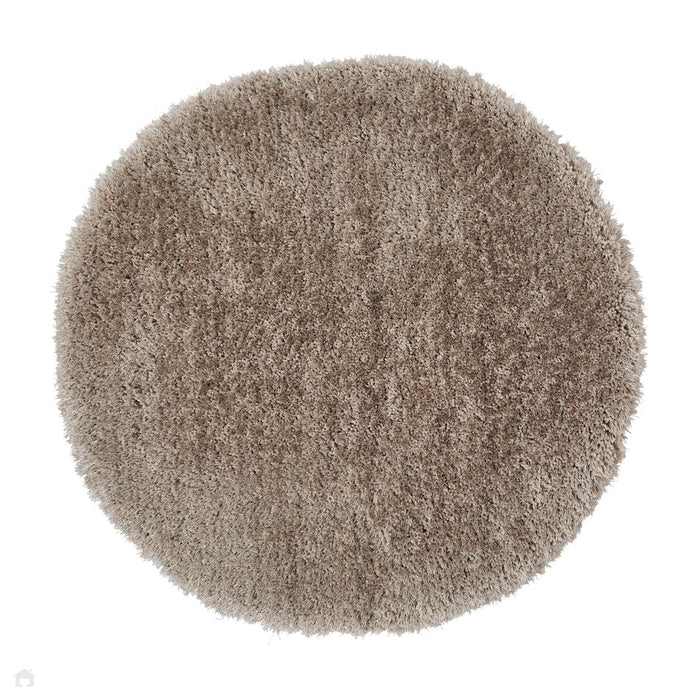 Montana Super Plush Heavyweight High-Density Luxury Hand-Woven Soft High-Pile Plain Shaggy Silver Round Rug